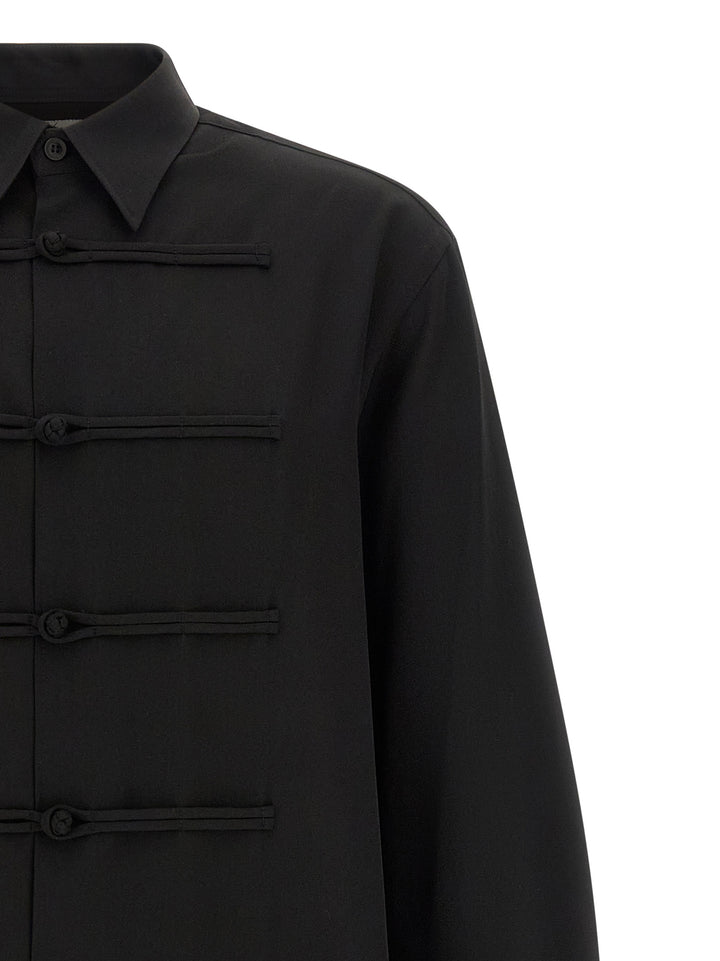 Yohji Yamamoto China Button Camicie - Nero | b9e3359cad055bcaddf6db1f9d3a2d1b6cb9374c