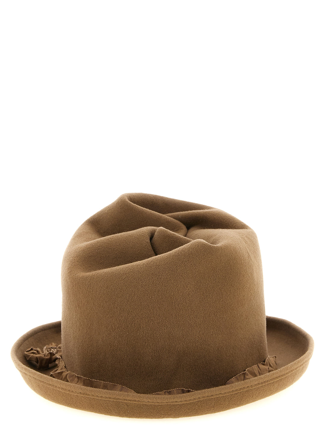 Yohji Yamamoto Curled Crown Hat Cappelli - Beige | 66969078317d0219e5ac0f367812b99f11a4122a