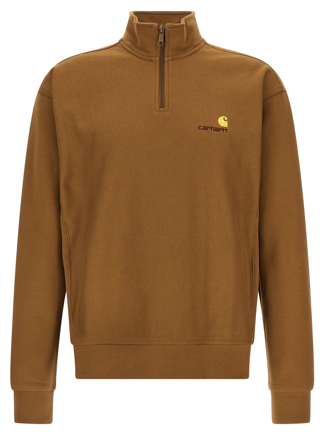 Carhartt Wip Half Zip American Script Sweat Felpe - Marrone | 96c927ed2e2fc8238dd848493f66e95cd4d3608c