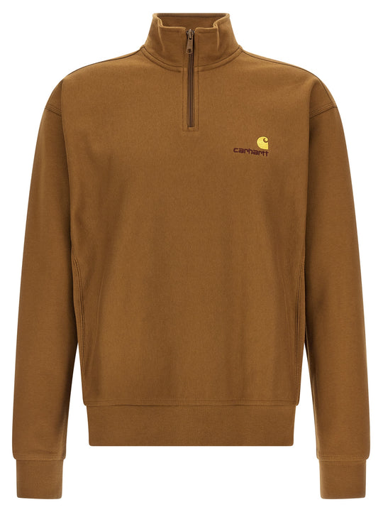 Half Zip American Script Sweat Felpe Marrone
