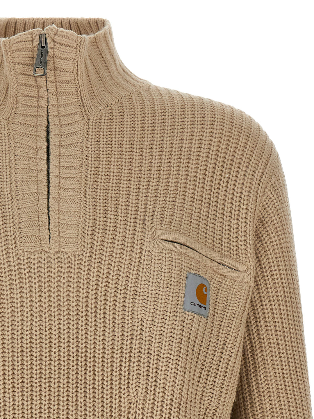 Carhartt Wip Detroit Half Zip Maglioni - Beige | 3efa55f9d2253fcf160c5c768b91cfac6f9c6639