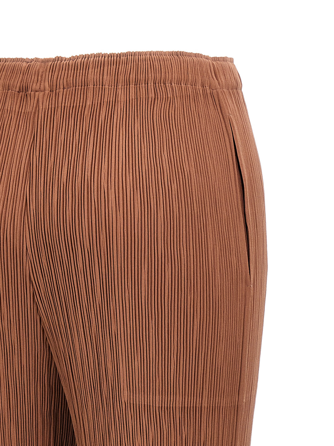 Issey Miyake Hatching Pleats Pantaloni - Marrone | c212d61ebbd5c5f91bcc1aa1731d0f0296dcedd9
