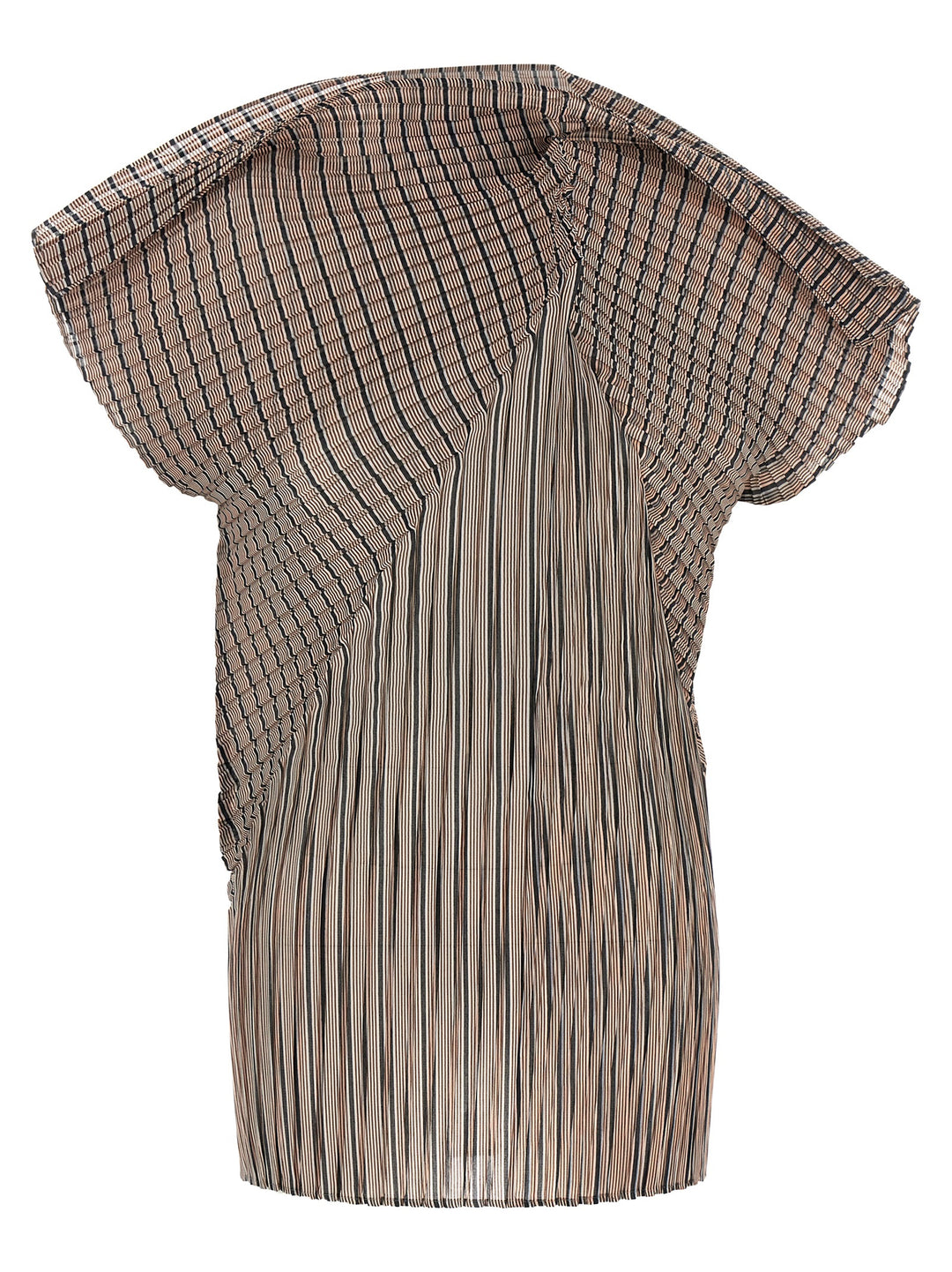 Issey Miyake Generic Stripes (Machine Pleats) Top - Marrone | edf6aa50412ef8d412cd337e504f9aaaaad79697