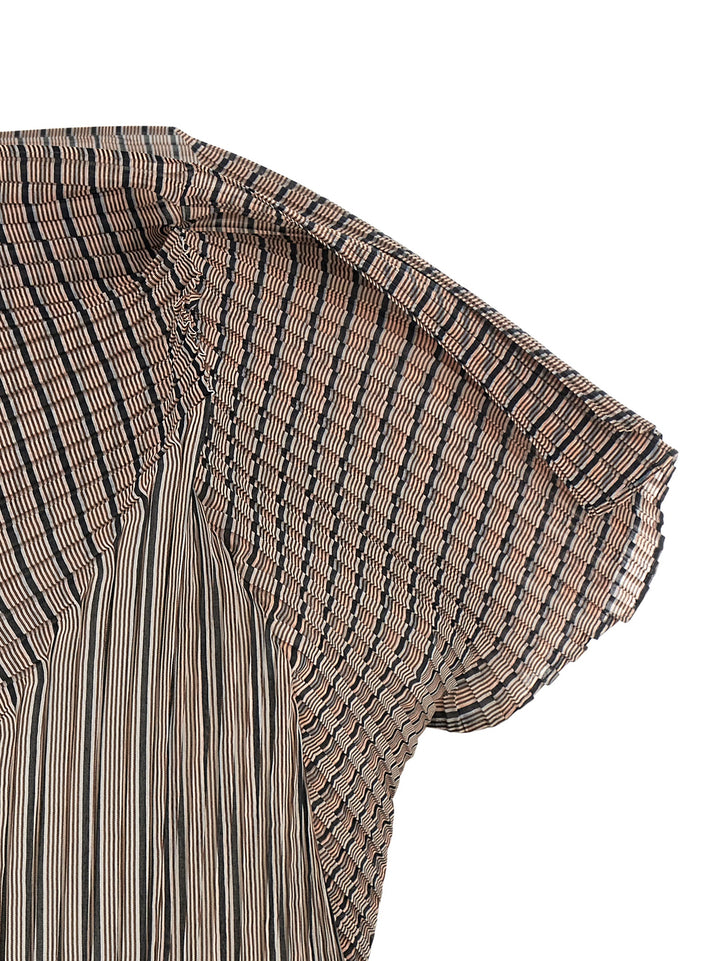 Issey Miyake Generic Stripes (Machine Pleats) Top - Marrone | 8ae72693dff4d78262bd4dac8399af3ba09966e3