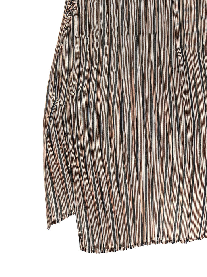 Issey Miyake Generic Stripes (Machine Pleats) Top - Marrone | ceb89d807129f5bf44783657b02595cd98a46b1e