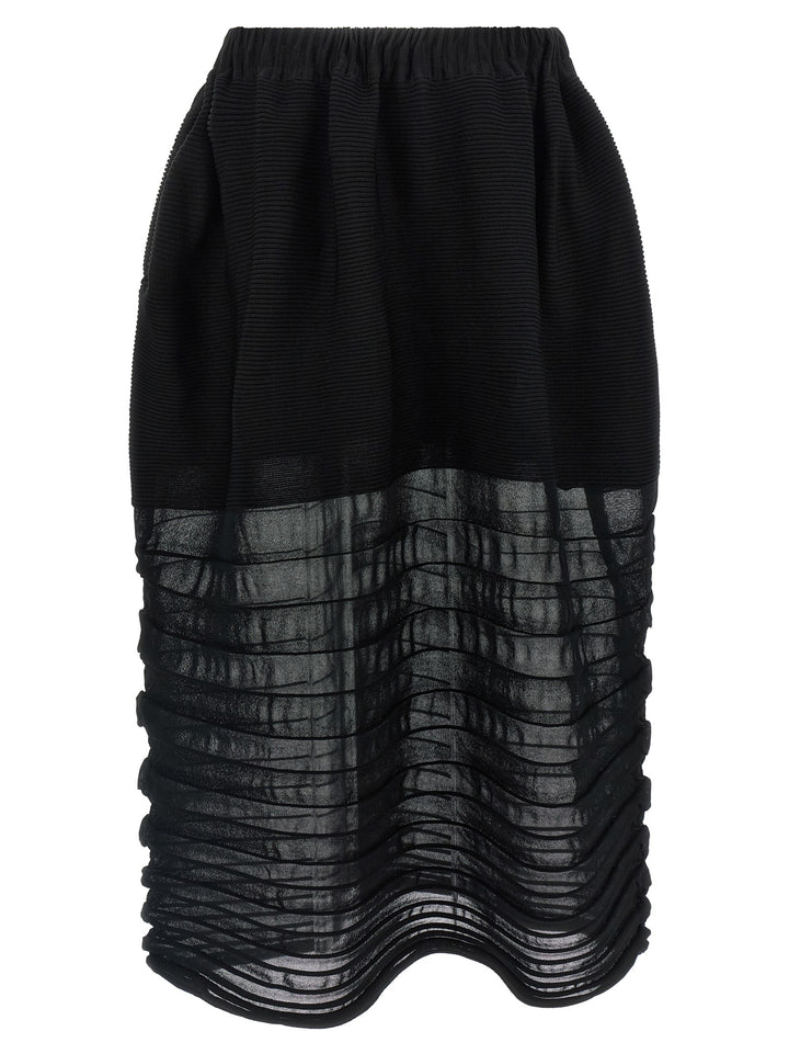 Issey Miyake Moving Knit Gonne - Nero | 436ca0079a9c5ec33520af0aff47cb150d47d0ca