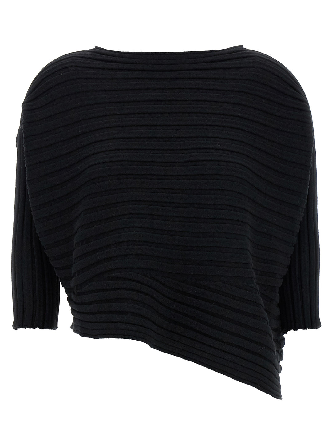 Issey Miyake Cotton Cashmere Knit Top - Nero | 2e818e77de2e9bc429550c5b807c96597c66e077