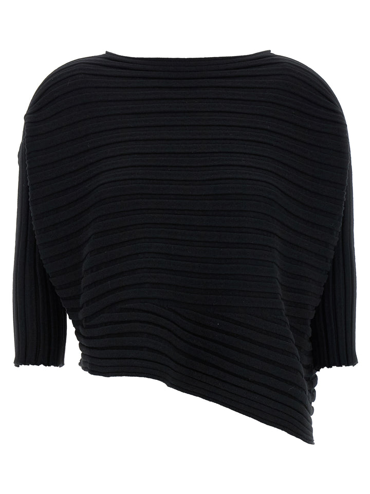 Issey Miyake Cotton Cashmere Knit Top - Nero | 2e818e77de2e9bc429550c5b807c96597c66e077