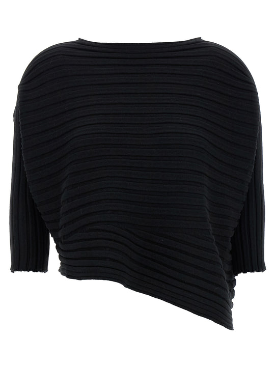 Cotton Cashmere Knit Top Nero