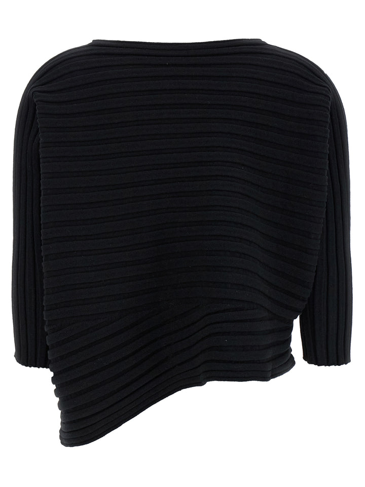 Issey Miyake Cotton Cashmere Knit Top - Nero | afd68306794bb31c7b83b6f11ddd0e71ef11ddf9