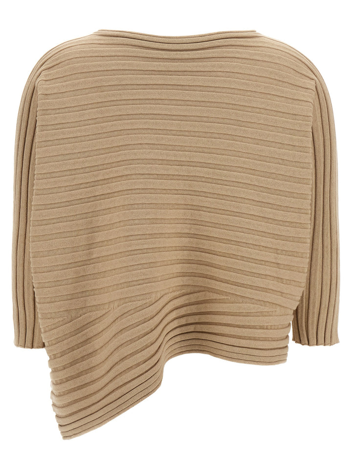 Issey Miyake Cotton Cashmere Knit Top - Beige | 4d5196f0f07ed18dd0faa0fe9f2b5ec5f0ecaadc