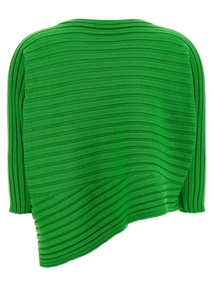 Issey Miyake Cotton Cashmere Knit Top - Verde | 859e2c0844ed19d9845503f2b65289908a262a16