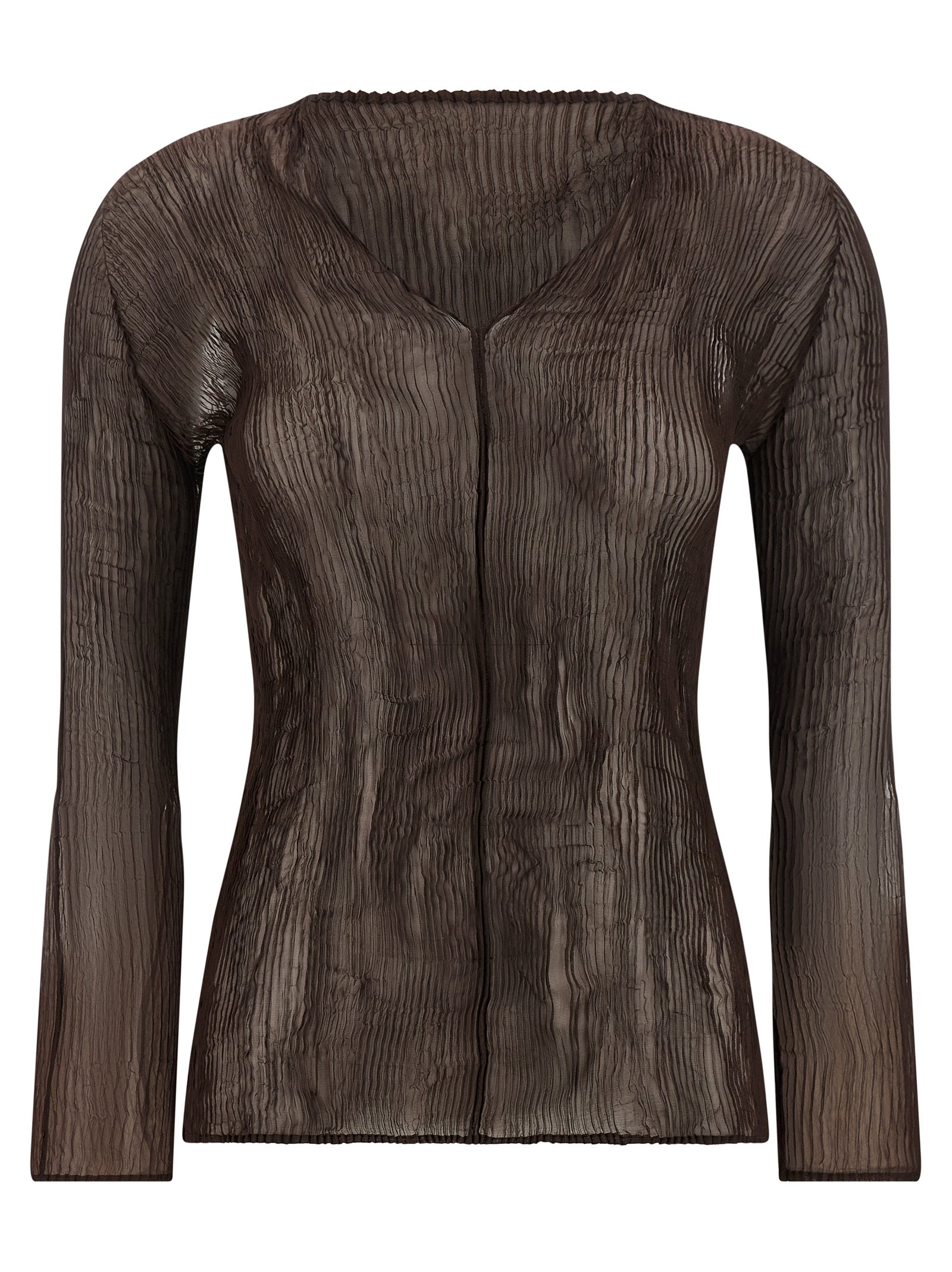 Issey Miyake Chiffon Twist 1 Brown Top | Wanan Luxury