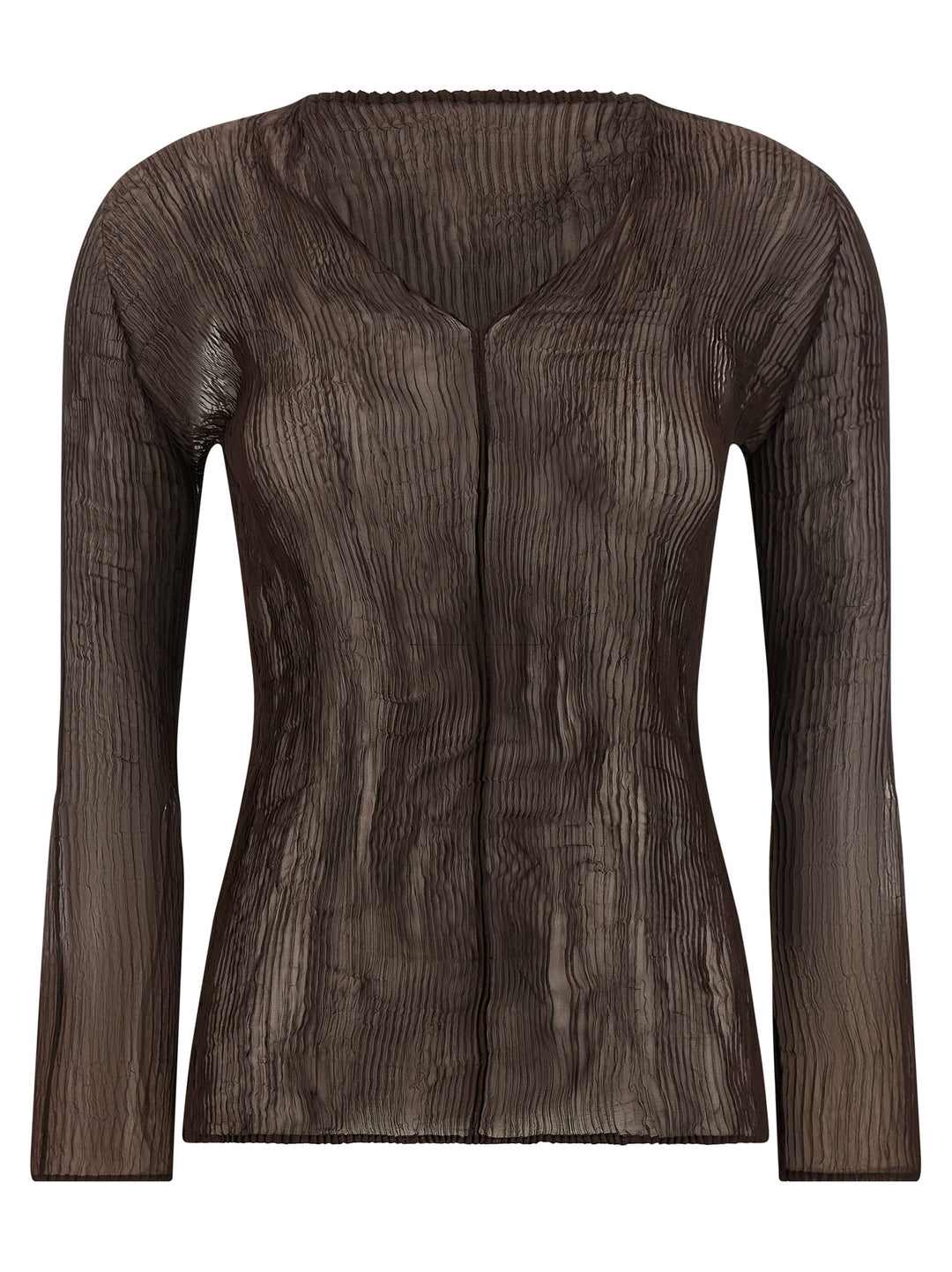Issey Miyake Chiffon Twist 1 Top - Marrone | e675ea14602163e01d6611ab1dd8ca631ee411ad