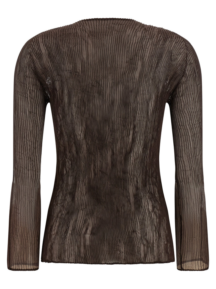Issey Miyake Chiffon Twist 1 Top - Marrone | 3790a3d18ba27c79262430b0ab11c845ecab6fbd