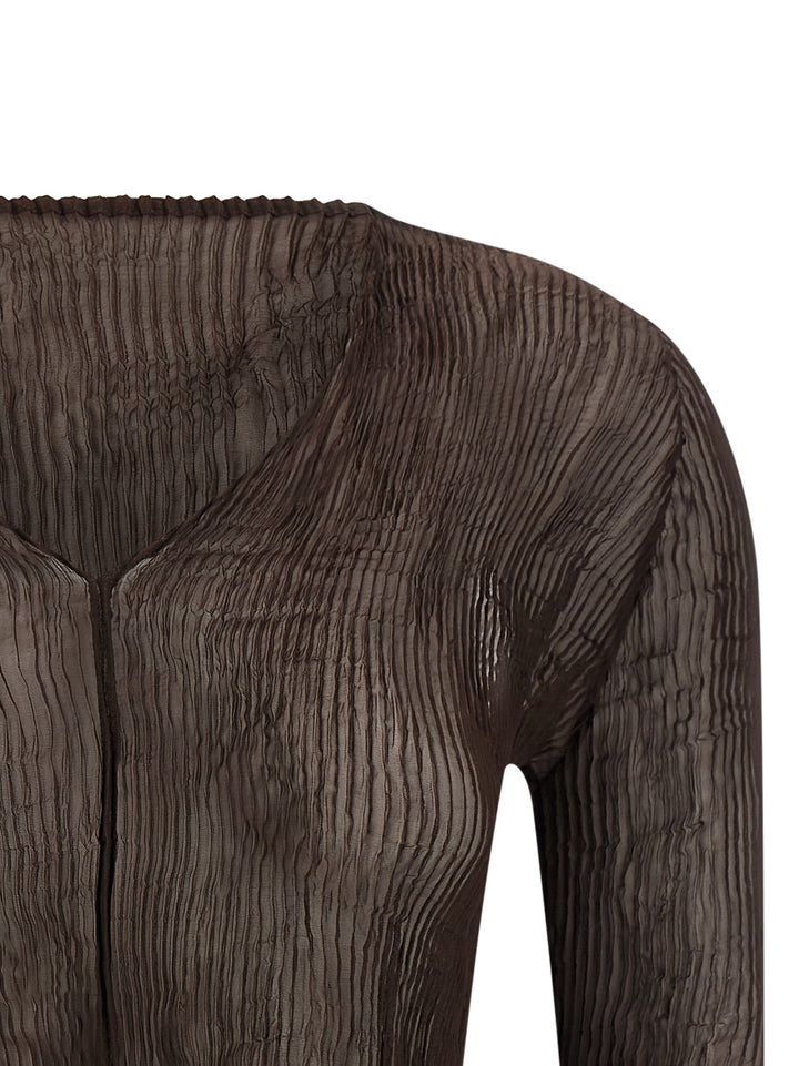 Issey Miyake Chiffon Twist 1 Top - Marrone | be0801750b090bd70fba1ee767b96e8ee35e7b85
