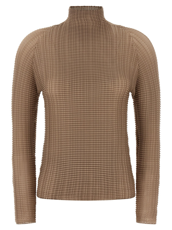 Wooly Pleats-66 Shirt And Blouse Beige