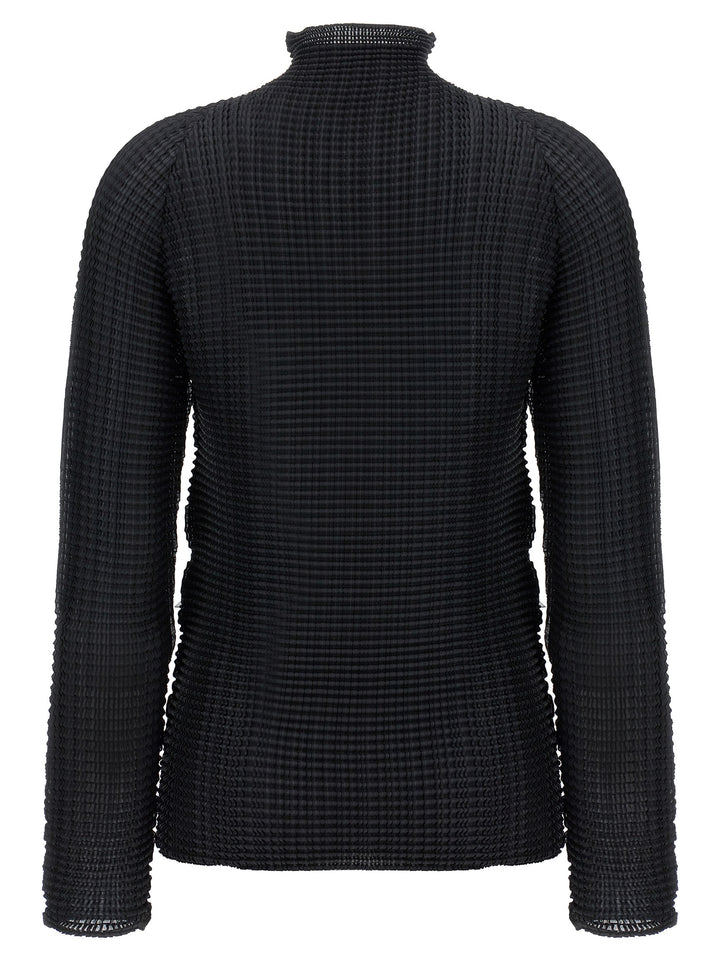 Issey Miyake Wooly Pleats Maglioni - Nero | 69480701d64fa76fc3ccd04485fb1ffedbeed45f