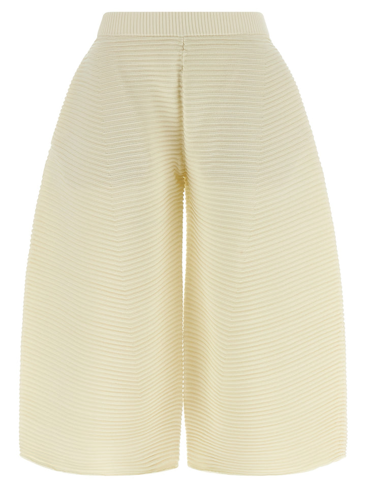Issey Miyake Corrugated Knit Pantaloni - Bianco | 4df9ef3f1882537c6a53ca56f04a3f806dc042b5