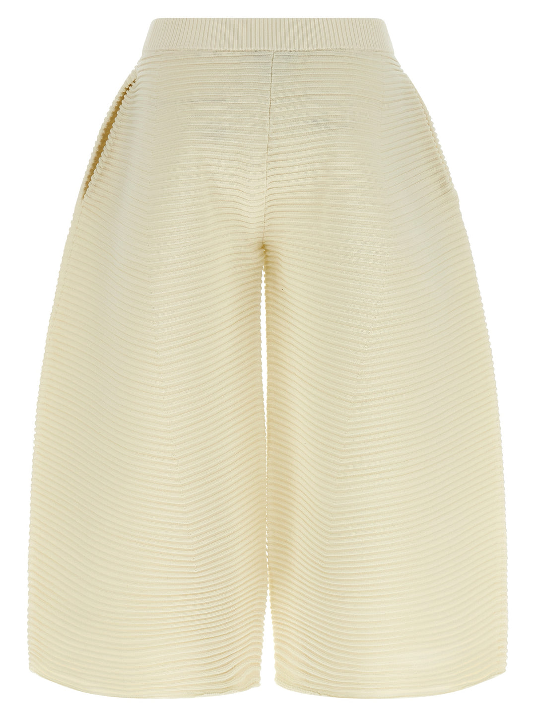 Issey Miyake Corrugated Knit Pantaloni - Bianco | 19827c150a8862912f40f2d665e131c37367e6a5