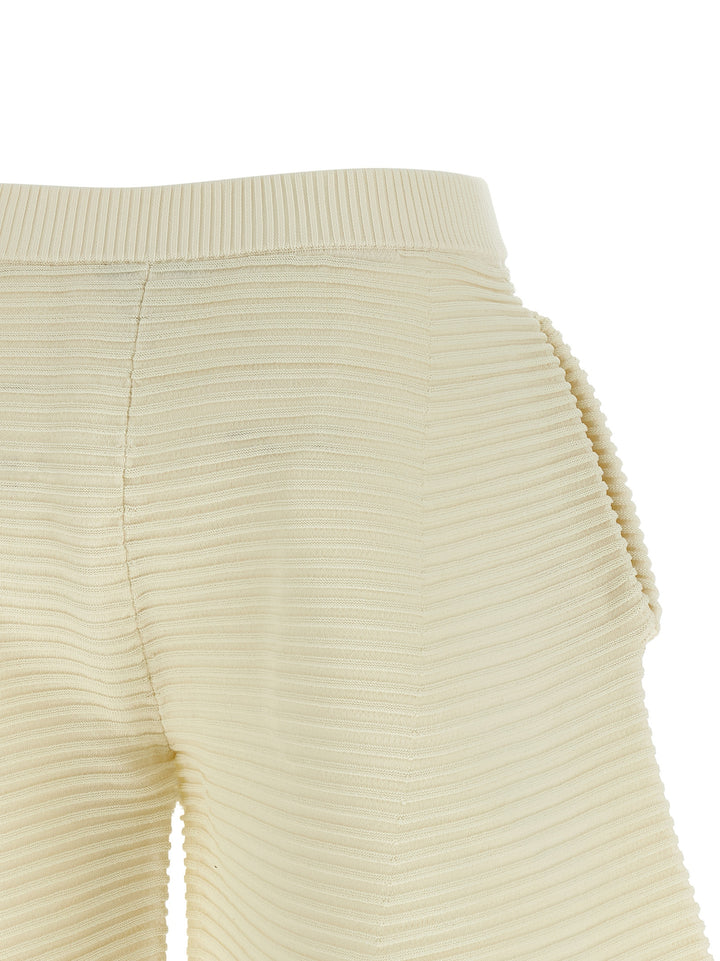 Issey Miyake Corrugated Knit Pantaloni - Bianco | 5e09271a2f4711b3aa2d2e14862dfdafc70d1afc