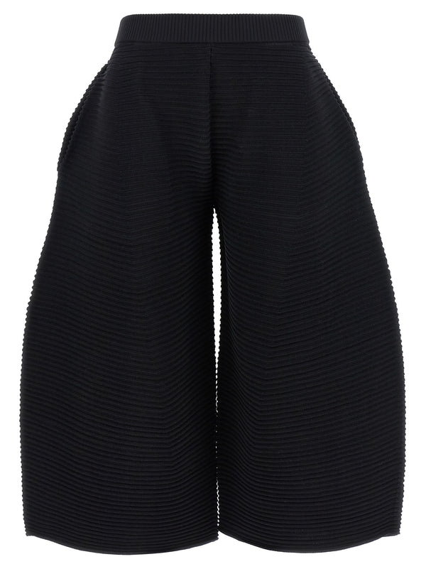 Corrugated Knit Pantaloni Nero