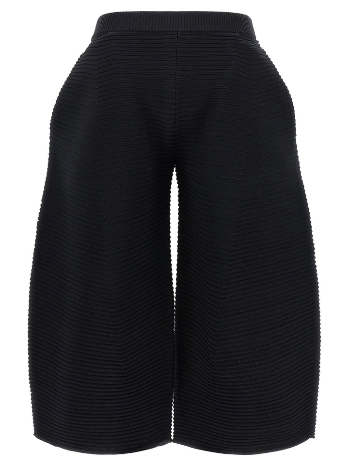 Issey Miyake Corrugated Knit Pantaloni - Nero | eaa8345f5b452ad349cadd2bed950c18d3855e64