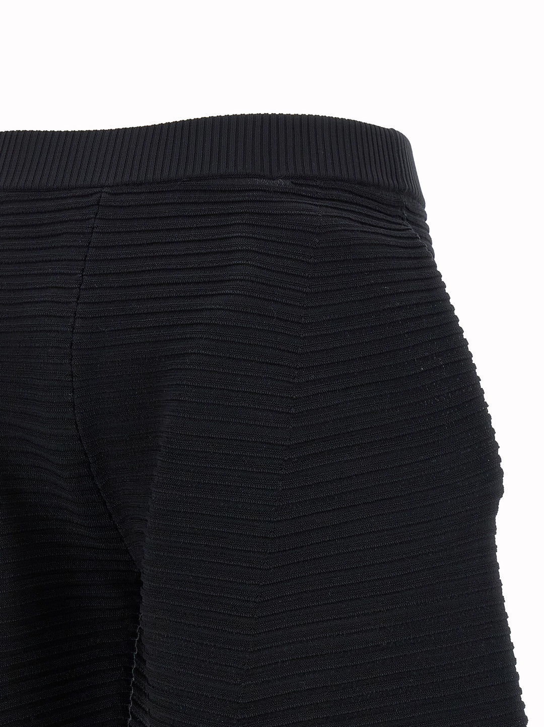 Issey Miyake Corrugated Knit Pantaloni - Nero | 707ea295db07a1a7397252ab24624bdeaf2c9223