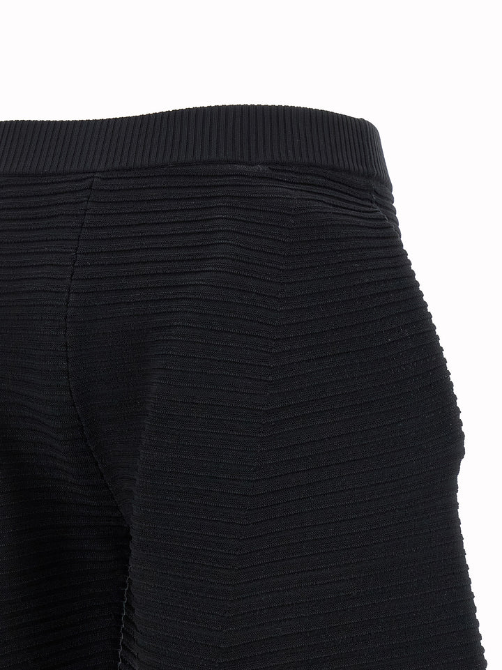 Issey Miyake Corrugated Knit Pantaloni - Nero | 707ea295db07a1a7397252ab24624bdeaf2c9223