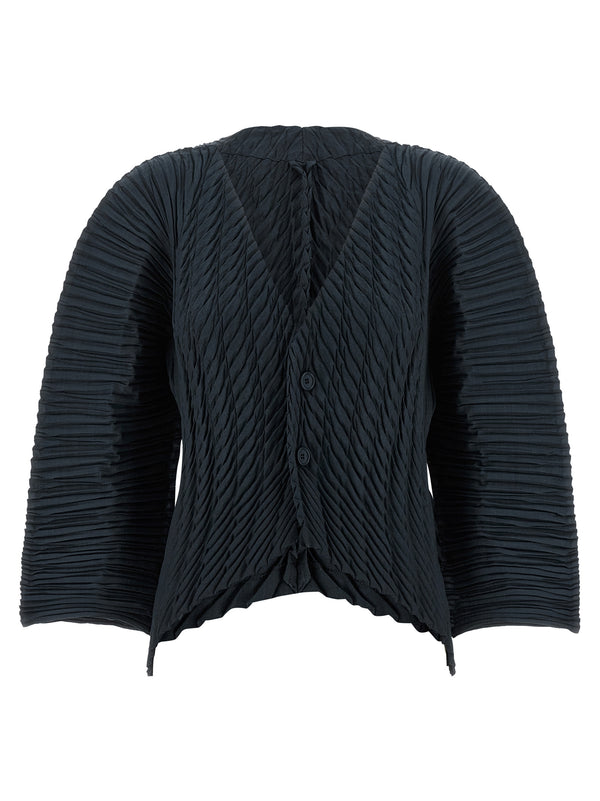Unfurling Pleats Sweaters And Cardigans Black