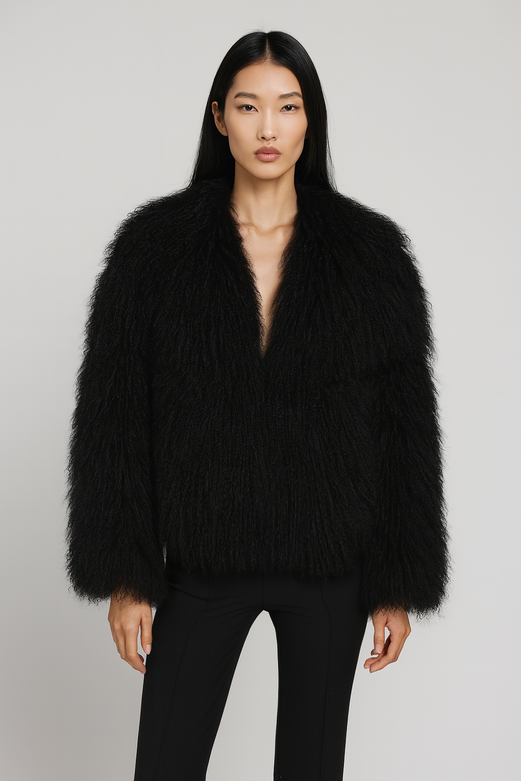 Cappotto Loyenne Nero in Mongolia