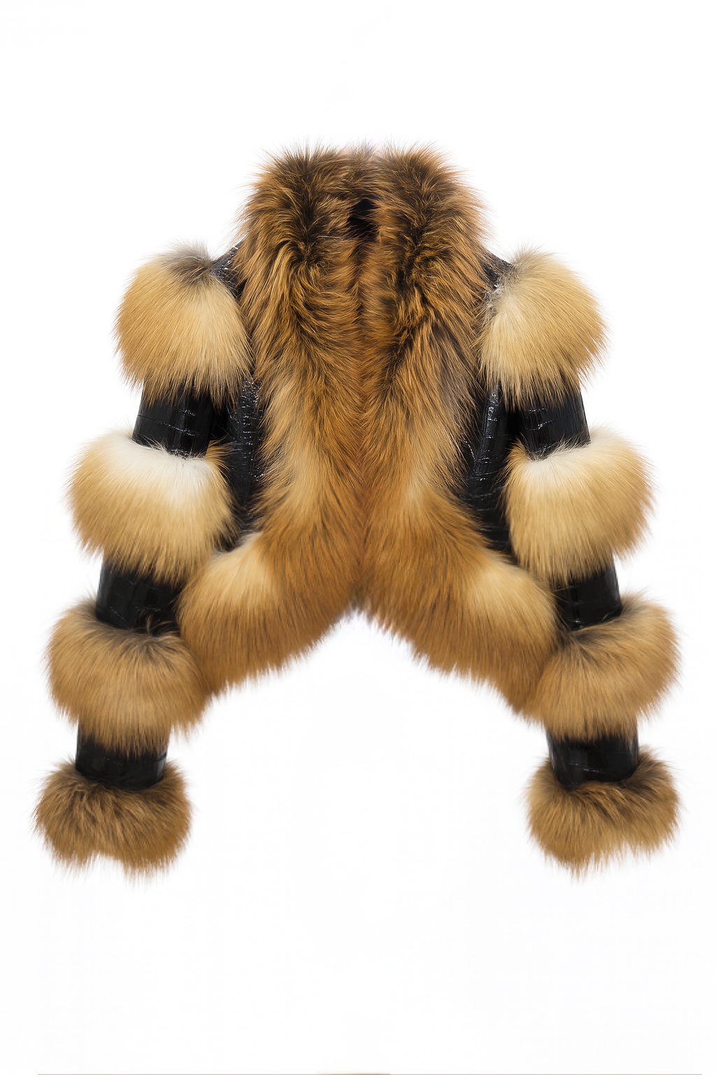 Giacca Luna Volpe oro in Pelle e Pelliccia di Volpe