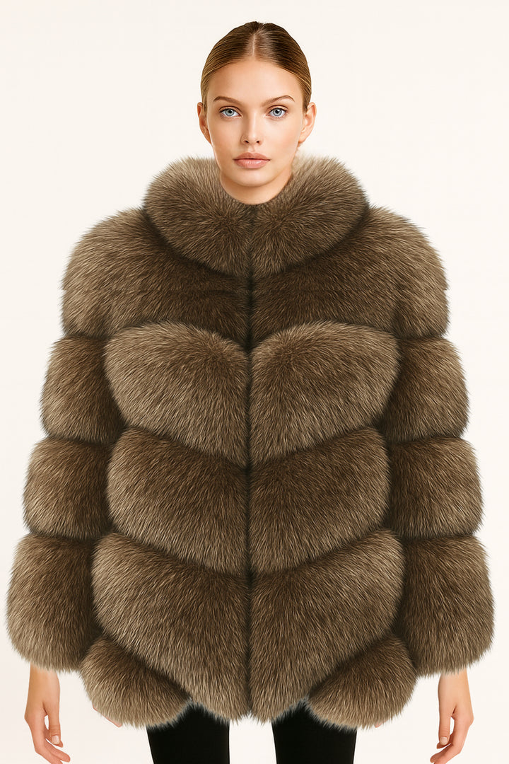 Giacca Seattle Cioccolato in Pelliccia di Volpe