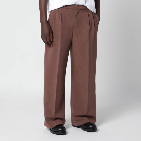 Brick-Coloured Inno Trousers In Wool Blend