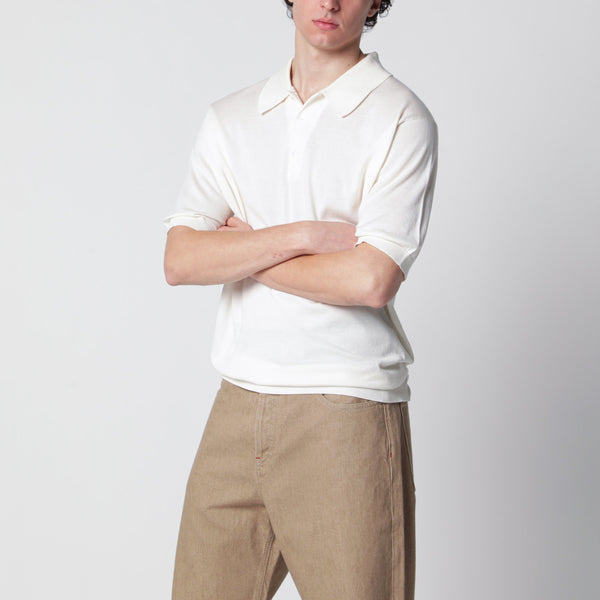 Isis White Cotton Polo Shirt