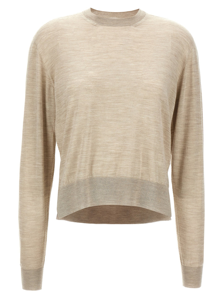 Jil Sander Asymmetrical Mesh Maglioni - Beige | 557d50fedc0b23865c6be02e4d9f5a87e7f13287