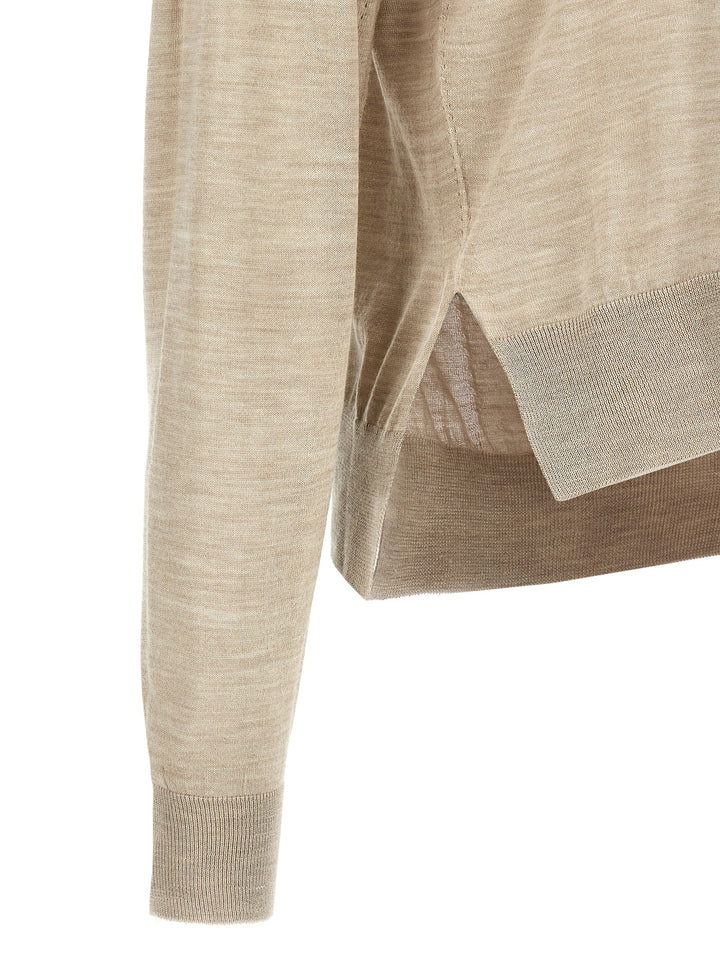 Jil Sander Asymmetrical Mesh Maglioni - Beige | 3da85bf652ad219f45938a73affe1f3ff1b1b729