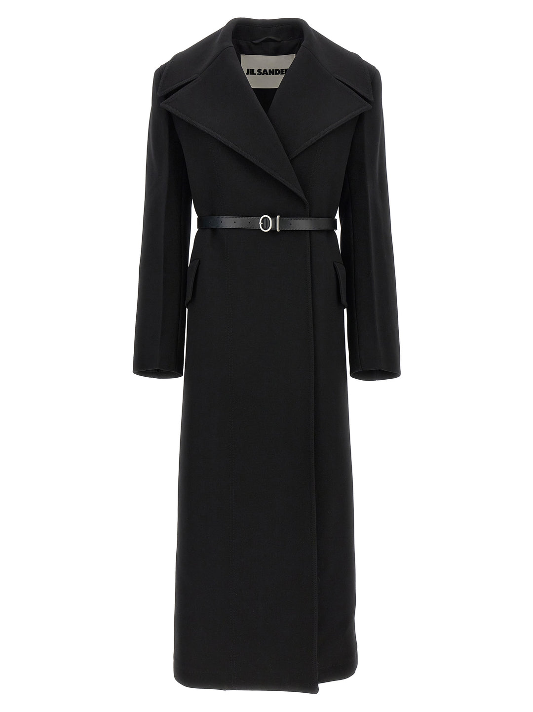 Jil Sander Double-Breasted Coat Trench e Impermeabili - Nero | a5c98267f91fdb8ba40e9a533e4ab63208c12bcd