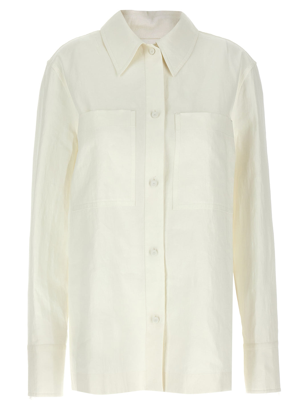 Jil Sander Linen Shirt Camicie - Bianco | d93679615ce9c134249e49d87c678ce17dc67756