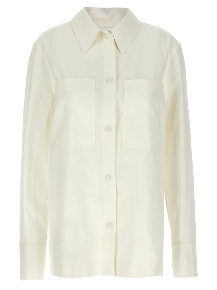 Jil Sander Linen Shirt Camicie - Bianco | d93679615ce9c134249e49d87c678ce17dc67756