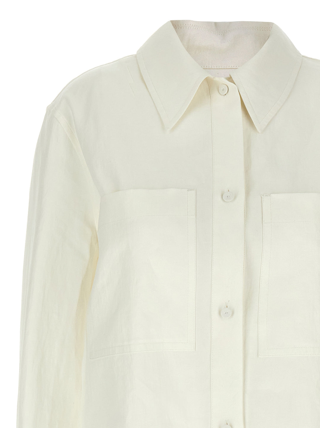 Jil Sander Linen Shirt Camicie - Bianco | d96e3ca6461103029fd6ef124c7513f1b5f4f00c