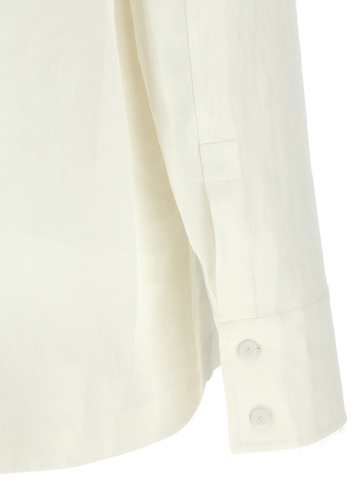 Jil Sander Linen Shirt Camicie - Bianco | a3a50f58bb375c1d525a6d2fefd054a31d7c9fda