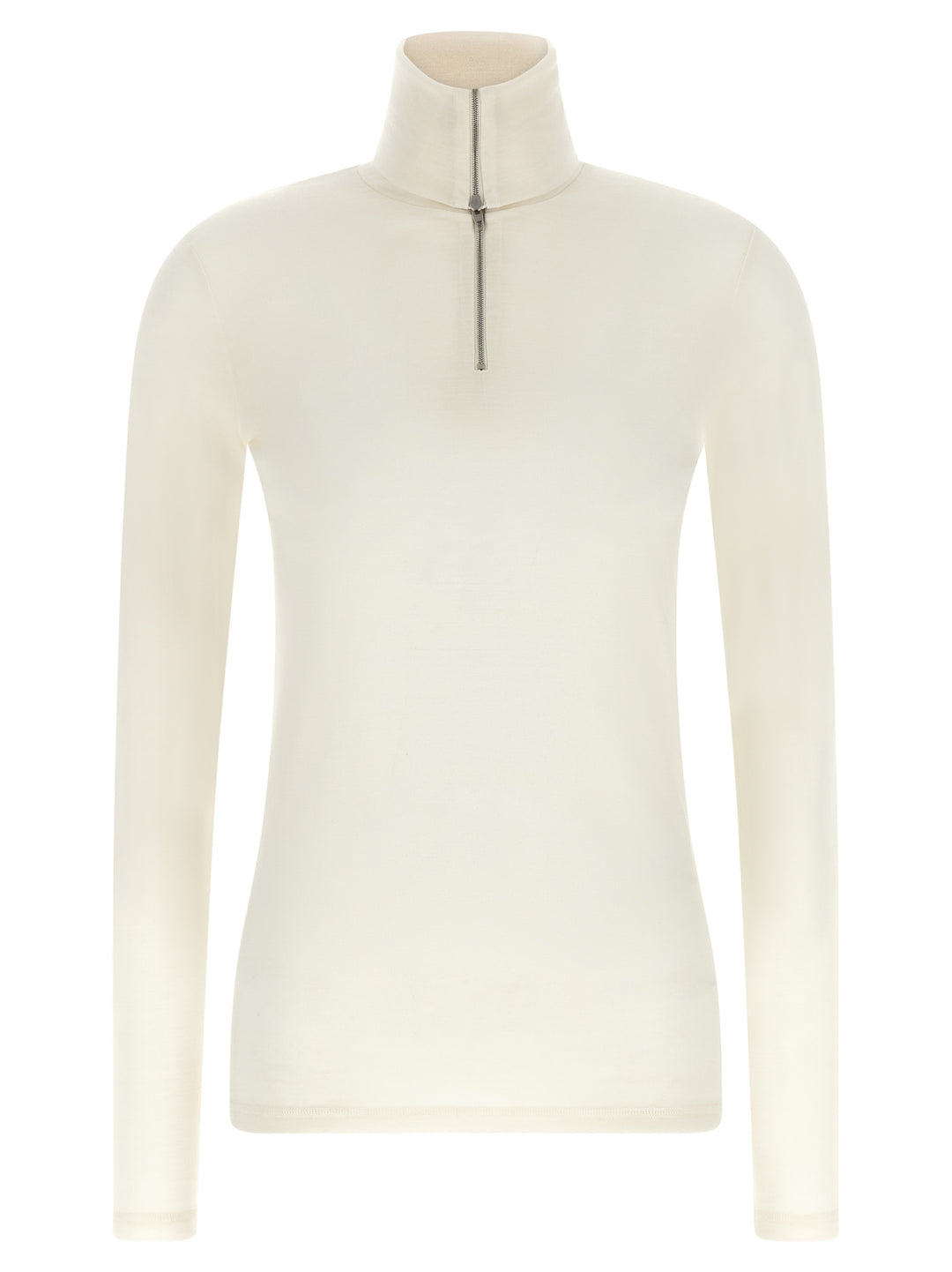 Jil Sander Half-Zip Sweater Maglioni - Bianco | 6e9cd19e5bd3c48dcedf3ff624162d62427904a0