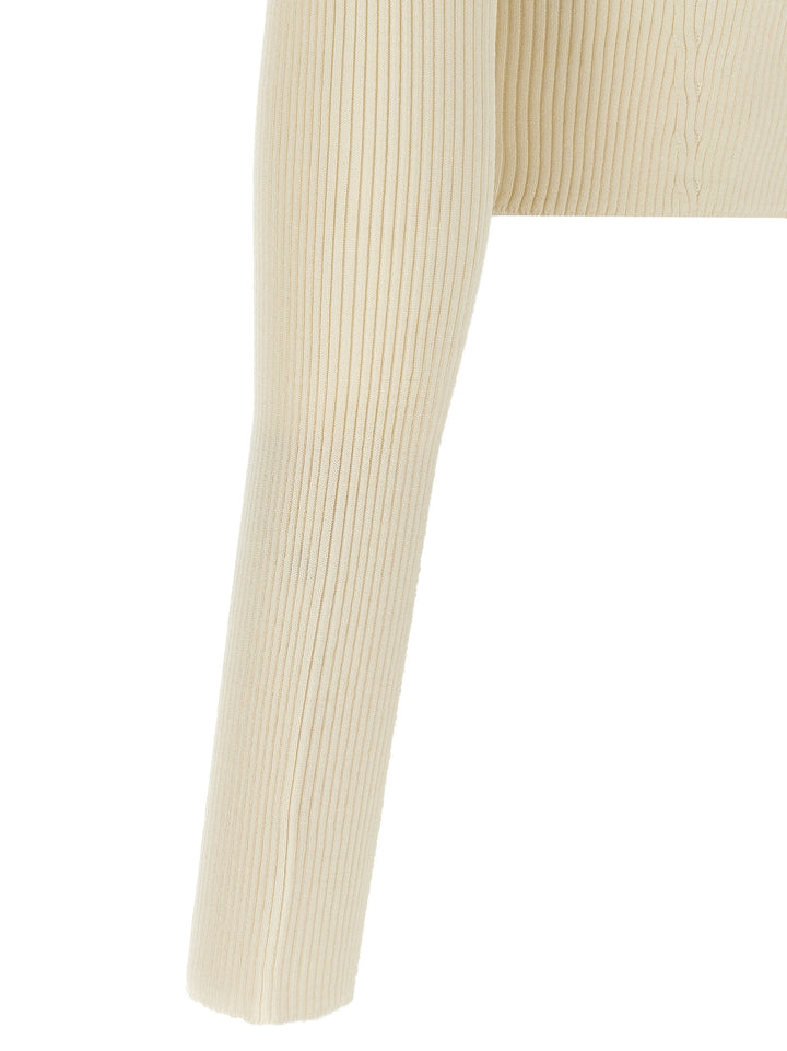 Jil Sander Ribbed Cardigan Maglioni - Bianco | a31791c1c0d0040f7d7fc357faff6394b2684701