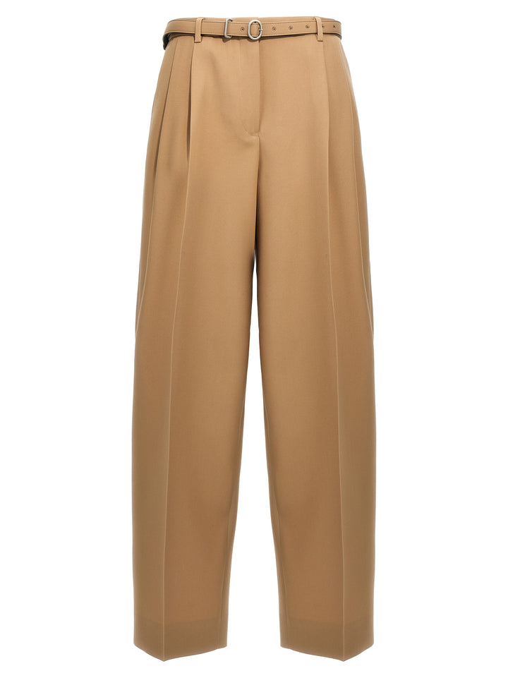 Jil Sander Gabardine Belt Pantaloni - Beige | 62b85b605d084d057d931f8bc6bcc3794bd8b5d3