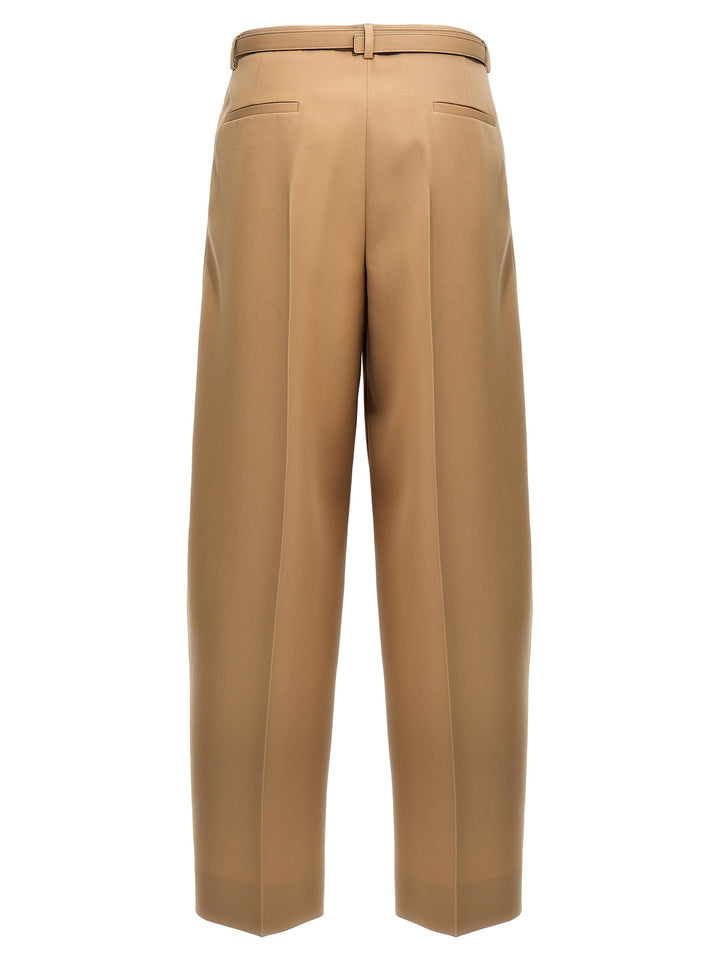Jil Sander Gabardine Belt Pantaloni - Beige | f5080880902d6cd2ca573264400d0ccdc1638547