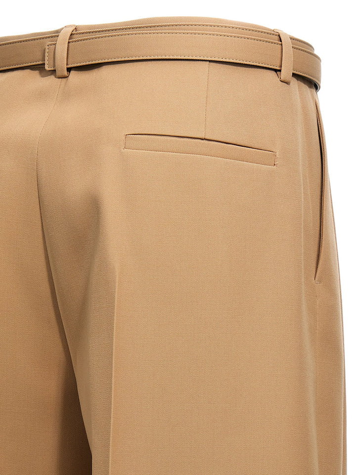 Jil Sander Gabardine Belt Pantaloni - Beige | a70bdeb690604a9f9b83c54fa35f7cd3c193bb6a