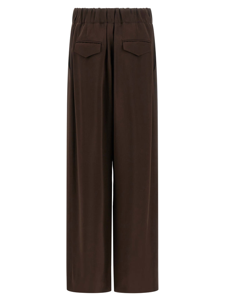 Jil Sander Fluid Viscose Pantaloni - Marrone | 50dff3128d10c8172afd11da9a80edacb12dd42e