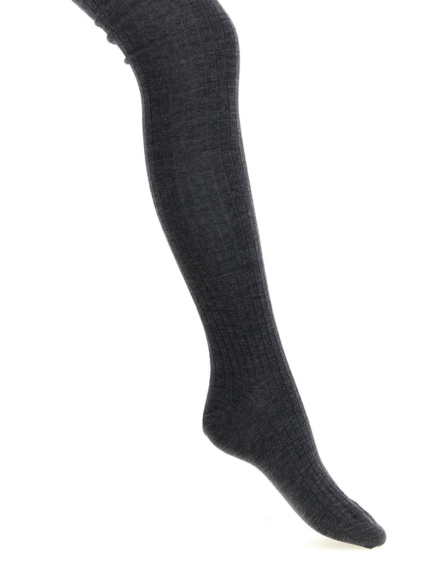 Ribbed Tights Calzini Grigio