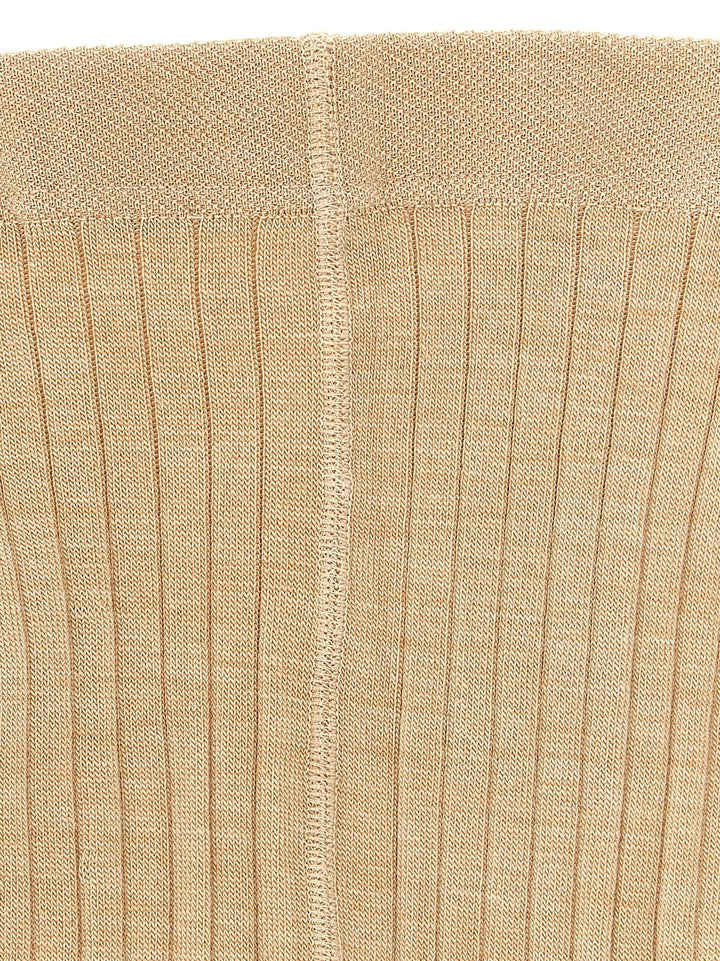 Jil Sander Ribbed Tights Calzini - Beige | 115d0ea094bc5ca78cb42c29a746c8caf1078fee